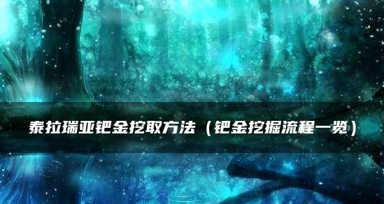 探究泰拉瑞亚钯金剑的威力与用途（从材料）